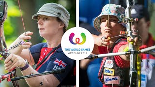 Naomi Folkard v Laurence Baldauff – recurve womens semifinal  Wroclaw 2017 World Games [upl. by Estella]