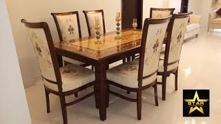 Dining table design top 50  wooden dining and six chairs glass top  marble top [upl. by Lydon]