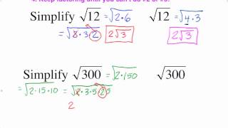 Simplifying Square Roots of Whole Numbers [upl. by Adnimra]