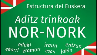 Aditz trinkoak verbos sintéticos NORNORK EDUKI EKARRI ERAMAN JAKIN  Estructura del Euskera [upl. by Esbenshade660]