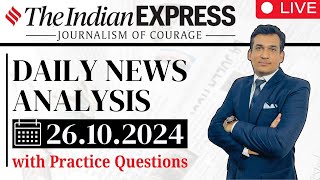 UPSC Daily Current Affairs 2024  Daily Indian Express Analysis for UPSC Preparation  Oct 26 2024 [upl. by Fasa958]