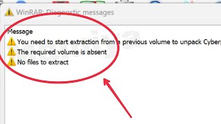 Pc Fix WinRAR The Required volume is absent No files to extract Problem Solve in Windows 111087 [upl. by Helm737]