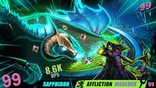 Affliction Warlock  99 parse  Sapphiron  Naxxramas 25  WotLK Classic  86k DPS [upl. by Swift866]