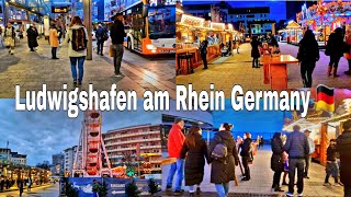 LUDWIGSHAFEN EVENING WALKING TOUR 2022 GERMANY 🇩🇪  4K Video Tour of Ludwigshafen am Rhein 🇩🇪 [upl. by Georgena729]