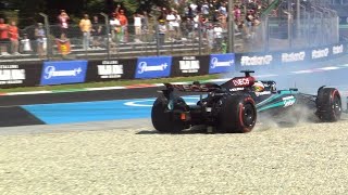 kimi antonelli crash video Gros crash dâ€™une Mercedes Ã Monza [upl. by Ennaesor]