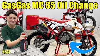 2023 GasGas MC 85 holds 500cc of Gear Oil  Transmission Oil Change  KTM SX 85  Husqvarna TC 85 [upl. by Coppins]