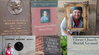 BENJAMIN FRANKLINS GRAVE AT CHRIST CHURCH BURIAL GROUND PHILADELPHIA MY 1ST TIME ARRIVING IN PHILLY [upl. by Vinaya217]