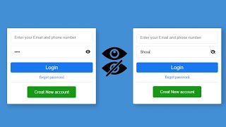 how to hide and show password in JavaScript when click on eye icon [upl. by Northrop737]