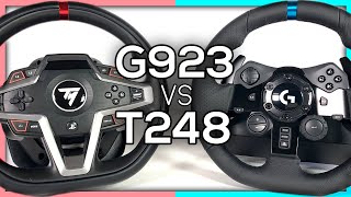 Logitech G923 VS Thrustmaster T248  Which is the BEST EntryLevel Sim Racing Wheel [upl. by Lotti365]