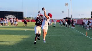 Arkansas WRs and DBs 1on1 drills Day 4 of fall camp [upl. by Sedgewake]