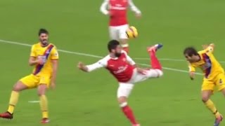 FIFA PUSKAS WINNER 2017 Olivier Giroud Craziest Scorpion Goal [upl. by Enibas]