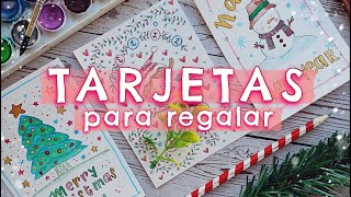 TARJETAS HECHAS A MANO para regalar en NAVIDAD Y AÑO NUEVO 💌 con DIBUJOS NAVIDEÑOS FÁCILES y BONITOS [upl. by Ecnaiva]