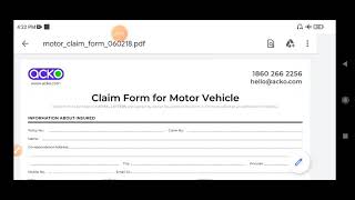 ACKO GENERAL INSURANCE MOTOR CLAIM [upl. by Caleb]