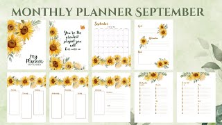 Create your own monthly planner in canva free account Monthly planner of September [upl. by Syverson295]