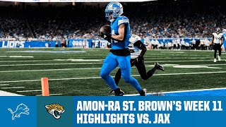 All 11 catches from AmonRa St Browns 161yard game vs Jaguars  2024 NFL Season Week 11 [upl. by Naivatco14]