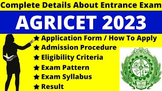 AGRICET 2023 Full Details Notification Dates Application Syllabus Pattern Eligibility [upl. by Susy]