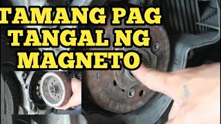 MAGNETO PAANO KALASIN HOW TO REMOVE MAGNETO FLYWHEELMOTORCYCLE MAGNETO [upl. by Yezdnil]