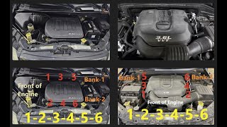 Chrysler Dodge V6 Pentastar 36L Engine Firing Order Cylinder Location Bank1 and Bank2 [upl. by Krista]