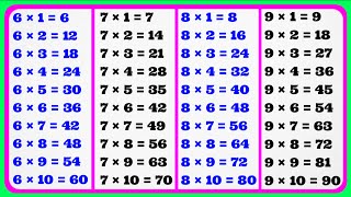 Learn Table of 6 7 8 and 9  6 ka table  7 ka table  8 ka table  9 ka table  table of 9 [upl. by Lindner589]