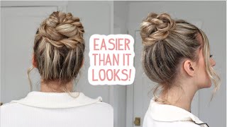 EASIER THAN IT LOOKS HIGH BUN UPDO WEDDINGS UPDO Short Medium amp Long Hairstyles  Easy Updo [upl. by Gnuh]