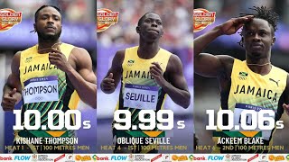 100 M MENS FINAL Jamaican oblique Seville 999 on semi believe the gold medal is his in the final [upl. by Rubie590]