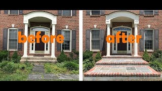 Remodeling concrete porch steps with brick and flagstone for curb appeal [upl. by Swagerty]