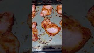 Frying Short Cut Bacon Rindlesscooking [upl. by Idnahc]