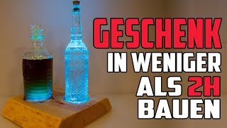 DIY 🔥 Geschenk LED Lampe bzw Flaschenständer  selber bauen [upl. by Ennahgiel]