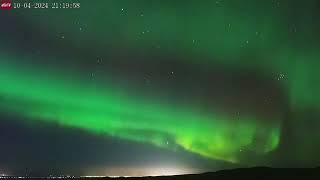 Oct 4 2024 Aurora Borealis Timelapse Over Reykjavík Iceland [upl. by Settera]