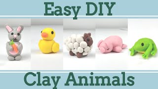 Easy Clay Animals for Beginners 2│5 in 1 Polymer Clay Tutorial [upl. by Nivla125]