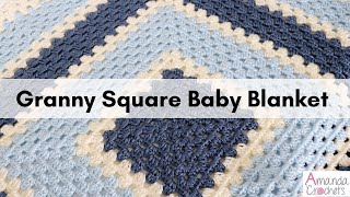 Granny Square Blanket  Easy Crochet Blanket Tutorial [upl. by Toile]