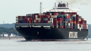 Ship NYK VENUS on River Elbe outbound Hamburg  280914 [upl. by Freddie]