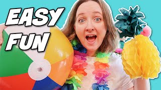 7 LUAU PARTY GAMES Everyone Will LOVE [upl. by Eilloh]