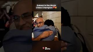 Gukesh HUGS Father after Winning the World Championship 🥹♥️ gukesh chess [upl. by Naugan]