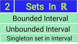 2  Sets in ℝ  Bounded interval  Unbounded interval  Single point in Interval  Real Analysis [upl. by Dlorej241]