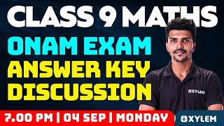 Class 9 Maths  Onam Exam Answer Key Discussion  Xylem Class 9 [upl. by Kelci]