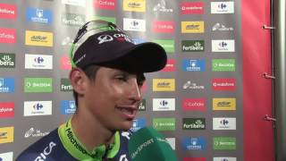 Esteban Chaves gets 3rd place Vuelta a España 2016Tour of Spain  Postrace interview [upl. by Anilam]