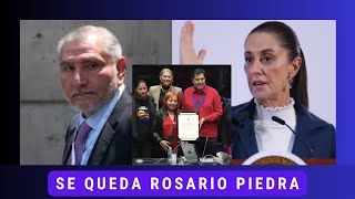 DE LA MANO DE ADAN AUGUSTO RATIFICAN A ROSARIO PIEDRA LA PRESIDENTA CLAUDIA ES COSA DEL SENADO [upl. by Kassel512]