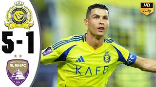 Al Nassr vs AlAin 51 Highlights amp All Goals 2024 HD football alnasr alayin cristiano [upl. by Iretak]