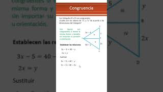 Congruencia  Triangulo  Sistema de ecuaciones  COMIPEMS [upl. by Neztnaj]