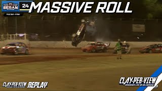 Production Sedans  Brad Scherer Rollover  Kingaroy  27th Jan 2024  ClayPerView [upl. by Notxam]