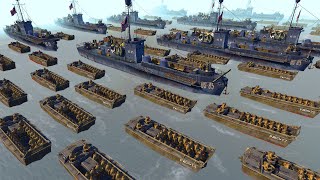 Largest DDAY Beach Invasion EVER 3000 US Soldiers  Men of War Robz Mod Battle Simulator [upl. by Shipp]