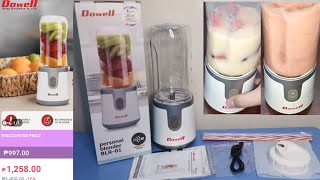 Dowell Personal Blender BLR01 Wireless Rechargeable Portable Blender with Free Straws and Cup Cover [upl. by Sherrill]