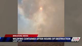 Wildfire burns fields in central Nebraska [upl. by Ahsieyk]