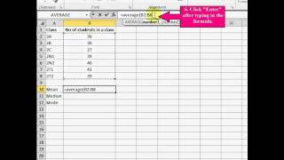 How to calculate Mean Median Mode using excel [upl. by Ainevuol]