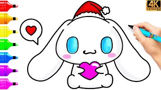 CINNAMOROLL  DISEGNI DI NATALE 🐸 COME DISEGNARE CINNAMOROLL FACILE 😍 DISEGNI 🌈 DISEGNI DI NATALE [upl. by Hach]