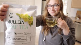 Mullein Leaf Tea Bag Review  Lungs Cleanse and Respiratory Support Caffeine Free [upl. by Ebberta232]