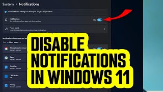 How To Turn Off Notifications In Windows 11 [upl. by Auhoj]