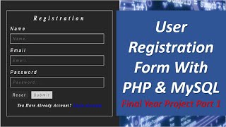 Registration Form in PHP amp MySQL  User Registration Form With PHP amp MySQL  Registration Form PHP [upl. by Nosnaj]