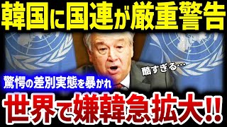 【韓国の反応】国連がついにK国へ忠告！？「とんでもない差別大国だ…」世界からも白い目で見られる事態に… [upl. by Meesan]